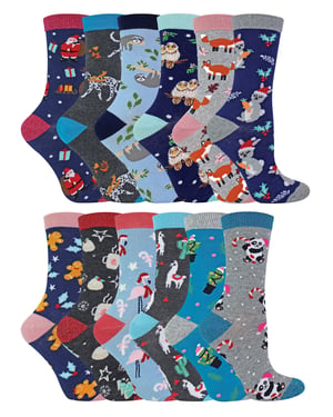 Wildfeet - 12 Days Advent Calendar Socks In Christmas Gift Box - 12 Days of Xmas