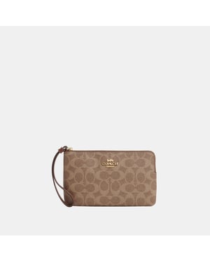 Large Corner Zip in Signature Canvas