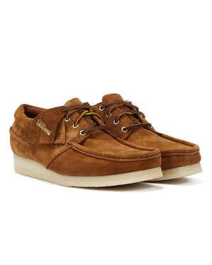 Clarks Originals Wallabee Boat Suede Men's Cola Lace-Up Shoes