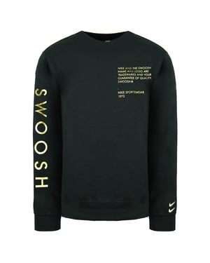 Nike Swoosh Lange Mouw Zwarte Pullover Crew Hals Heren Truien DC2577 010