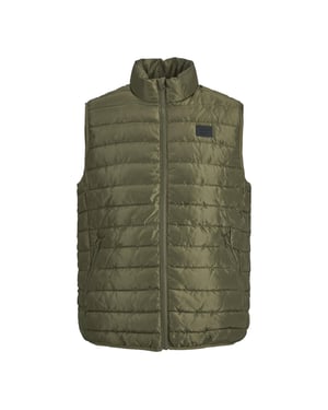 Jack & Jones Mens Puffer Gilet with Stand Up Collar Lightweight