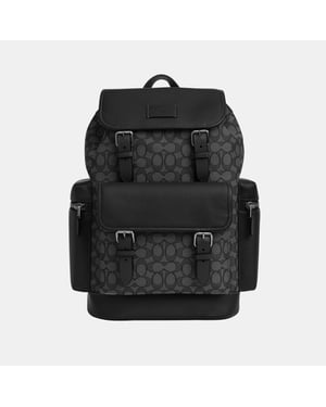 Sprint Backpack in Leather and Signature Jacquard Bag
