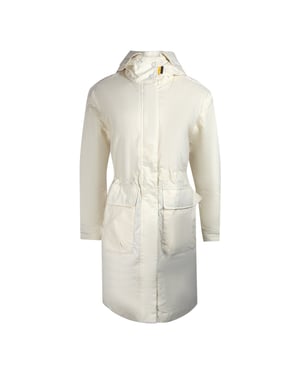 Parajumpers Eulalia Moonbeam Vit Hooded Vadderad Lång Jacka