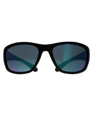 Polaroid Wrap Unisex Matte Zwart Groene Spiegel Gepolariseerd PLD 7005/S