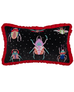 Wylder Darkling Beetles Embroidered Velvet Cushion Cover