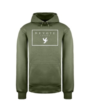 Devote London Mens Olive/White Hoodie