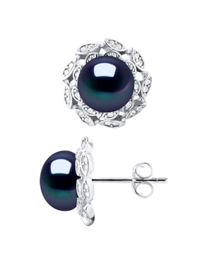Earrings Real Cultured Freshwater Pearls Button 8-9 mm
