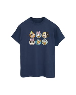 Disney Dames/Dames Mickey Mouse And Friends Gezichten Katoenen Vriendje T-shirt (Marineblauw)