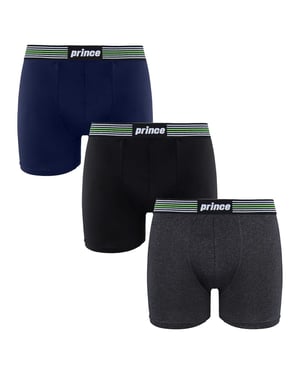 Prince Performance Range 3 Pack Zwart Donkergrijs Heren Boxers MUXPR066