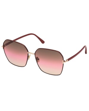 Tom Ford FT0839 69F Claudia-02 glanzende bordeaux zonnebril
