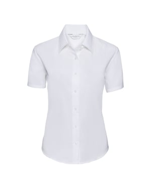 Russell Collectie Dames/Dames Korte Mouw Easy Care Oxford Shirt (Wit)