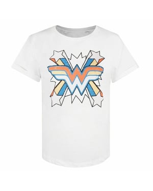 DC Comics Wonder Woman Burst Womens White T-Shirt