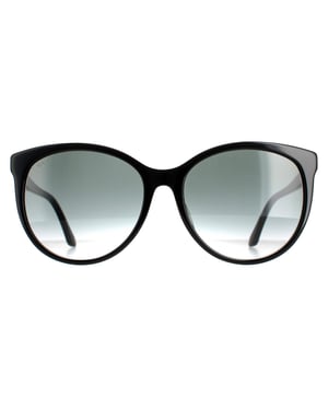 Gucci Round Dames Shiny Black Gray Gradient GG0729SA