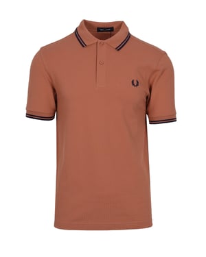 Fred Perry Twin Tipped Polo Shirt Light Rust/French Navy