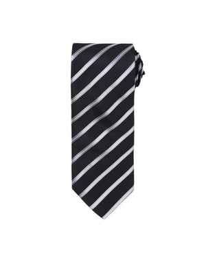 Premier Mens Stripe Tie (Black/Silver)