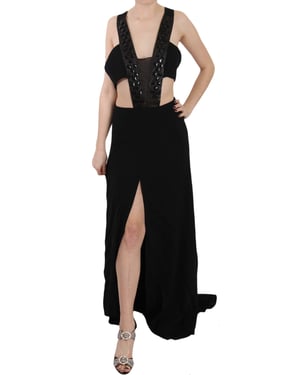John Richmond Cutout Maxi Dress Studded Vneck