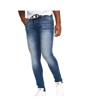 Crosshatch Mens Barbeck Slim Jeans (tonad blå)