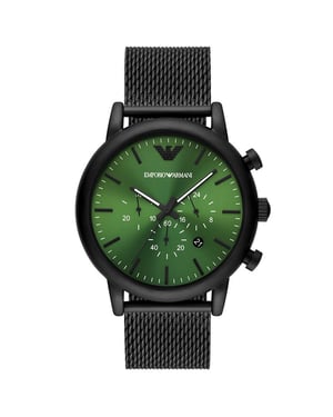 Emporio Armani AR11470 Zwart en Luigi Green Chronograaf Quartz Herenhorloge