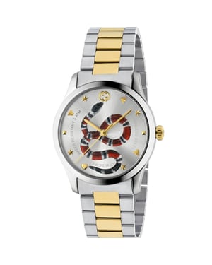 Gucci YA1264075 G-Timeless Tweekleurig Herenhorloge