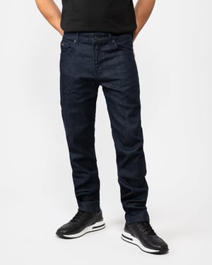BOSS Orange Re.Maine Mens Regular Fit Dark Blue Comfort-Stretch Denim Jeans