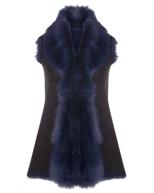 Toscana Sheepskin Long Gilet för kvinnor-Sorocaba