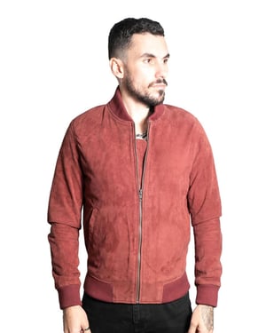 Heren retro geit suède varsity lederen bomberjack-Athene