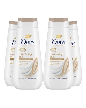Dove Advanced Care Body Wash Nourishing Silk 24H Renewing Micromoisture, 4x225ml