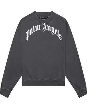 Palm Angels GD Curved Logo Washed Black Sweater