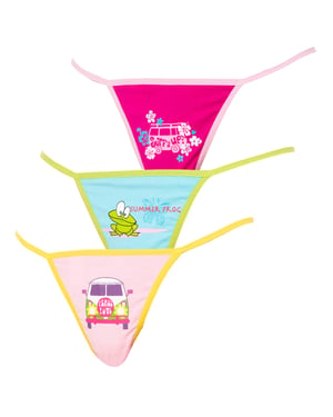 Pack-3 Fine Thread Thongs with prints 82329 woman