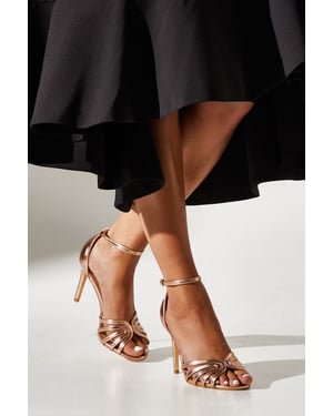 Wide Fit Tilda Lattice Front High Heeled Sandals
