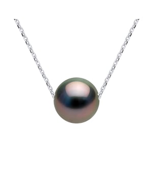 Gekweekte Pearl Necklace Tahiti Ronde 89mm White Gold Chain
