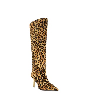 Dune Ladies Solara - Pointed Toe Emerald Heel Knee High Boots