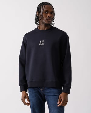 Armani Exchange Mens Embroidered A|X Centre Logo Crew Neck Sweatshirt