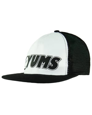 Yums Mesh Snapback Hat Justerbar svartvit logotyp Unisex keps 200941 BLACK WHITE
