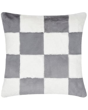 Heya Home Cozee Check Faux Fur Feather Filled Cushion