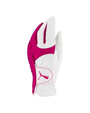 Puma Soft Lite Linkshandig Leer Wit Roze Dames Golfhandschoen 041355 02