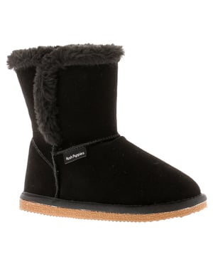 Hush Puppies Ashlyn Genuine Suede Bootie Slippers Black