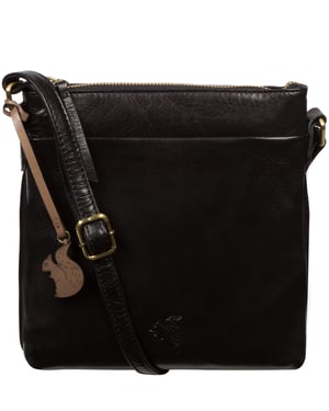 'Nikita' Black Leather Cross Body Bag