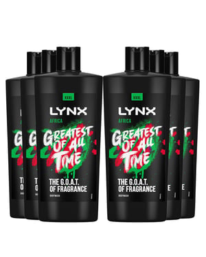 Lynx G.O.A.T Shower Gel up to 12H Refreshing Fragrance XXXL Africa 700ml, 6 Pack