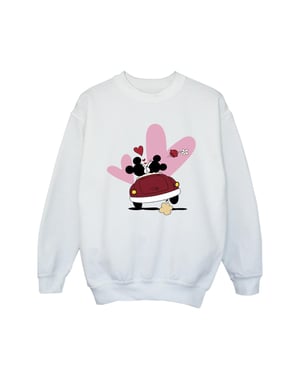 Disney Meisjes Mickey Mouse Car Print Sweatshirt (Wit)