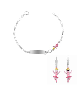 Orphelia 'Oviva' Child's 925 Sterling Silver Set: Bracelet + Earrings - Silver SET-7137/1