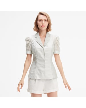 Kortärmad blus i organza