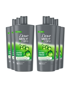 Dove Men+Care 3-in-1 Body, Face & Hair Wash Refreshing Extra Fresh 700ml, 6 Pack