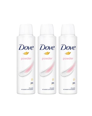 Dove Powder Anti-Perspirant with 48H Sweat Protection Deo for Women 150ml, 3pk