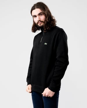 Lacoste Mens Zippered Stand-Up Collar Cotton Sweatshirt