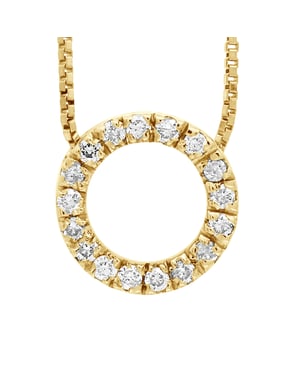Circle halsketting Diamonds 0.080 Cts Yellow Gold