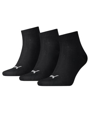 Puma Unisex Kwartaaltraining voor volwassenen (Pakket van 3) (Zwart)