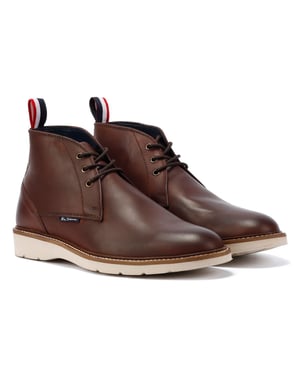 Ben Sherman Hampton läder herrkängor vinröd