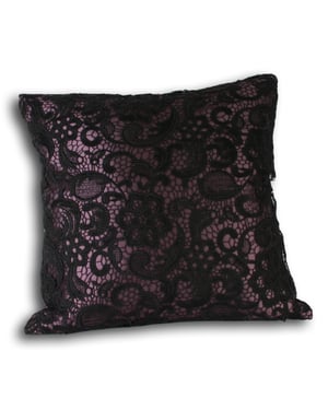 Riva Home Macrame Embroidered Lace Square Feather Filled Cushion