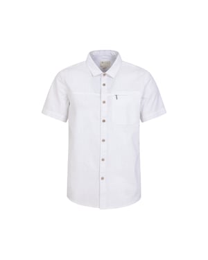 Mountain Warehouse Heren Kokosnoot Slub Overhemd met Korte Mouwen (Wit)